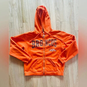Women's NFL Denver Broncos Zip Front Hoodie Sweatshirt, Vintage Style, Sz Medium